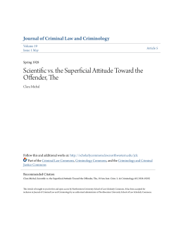 Scientific vs. the Superficial Attitude Toward the Offender, The