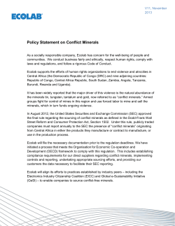 Policy Statement on Conflict Minerals