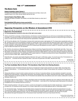 OPPOSING VIEWPOINTS 17TH AMENDMENT additional reading