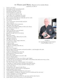85 Theses (and More): Reasons to love Luther House