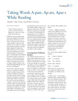 Taking Words A-part, Ap-art, Apar-t While Reading