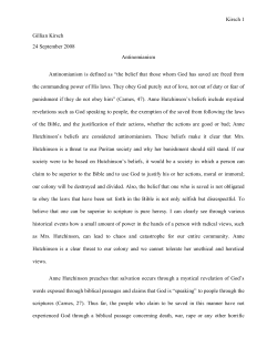 Student Work - Antinomianism