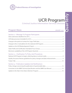 January 2015 - FBI &mdash; Uniform Crime Reporting