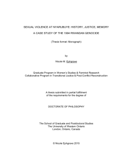 History, Justice, Memory. A Case Study of the 1994 Rwandan
