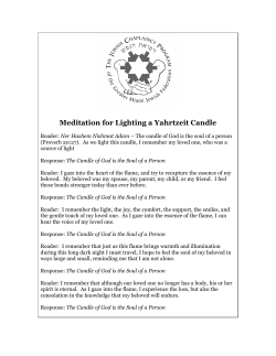 Meditation for Lighting a Yahrzeit Candle