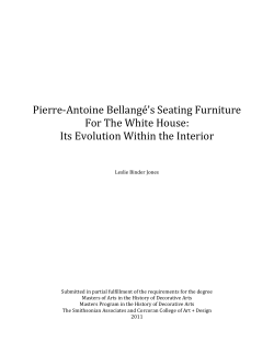 Pierre‐Antoine Bellang&eacute;`s Seating Furniture For The White House