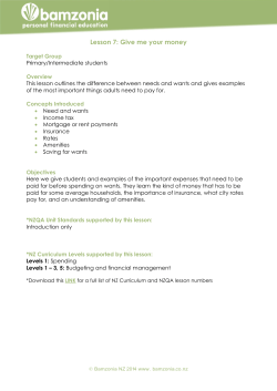 Lesson 7: Give me your money