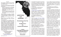 Questions and Answers Pertaining to the Use of Deadly Force