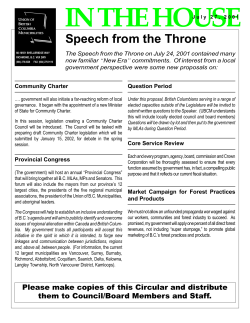 2001 In The House - July 27 - Speech from the Throne