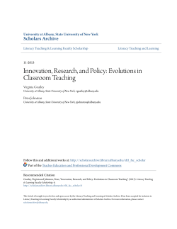 Innovation, Research, and Policy: Evolutions in