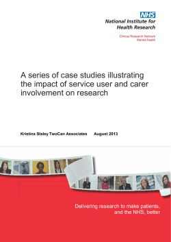 A series of case studies illustrating the impact of service user