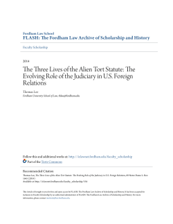 The Three Lives of the Alien Tort Statute: The Evolving Role of the