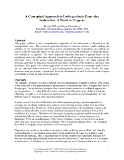 A Conceptual Approach to Undergraduate Dynamics Instruction