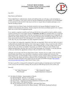 PASSAIC HIGH SCHOOL 170 Paulison Avenue, Passaic, New