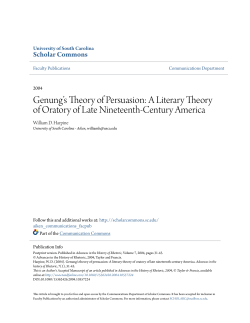 Genung`s Theory of Persuasion: A Literary Theory of Oratory of Late