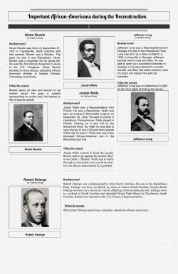 Important African-Americans during the Reconstruction