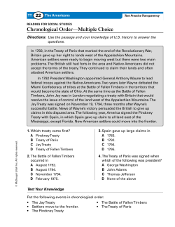 Chronological Order-Multiple Choice
