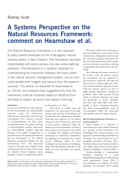 A systems Perspective on the natural Resources Framework