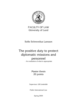 The positive duty to protect diplomatic missions and personnel