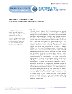 making power sharing work: kenya`s grand coalition cabinet, 2008