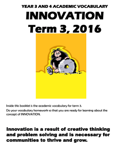 INNOVATION Term 3, 2016 - Papatoetoe North School