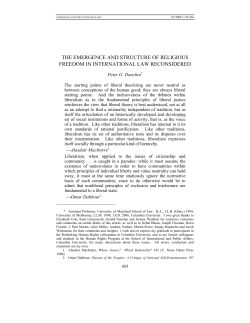 the emergence and structure of religious freedom in international