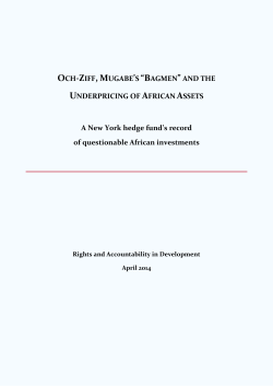 OCH-ZIFF, MUGABE`S &ldquo;BAGMEN&rdquo; AND THE