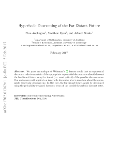 Hyperbolic Discounting of the Far-Distant Future