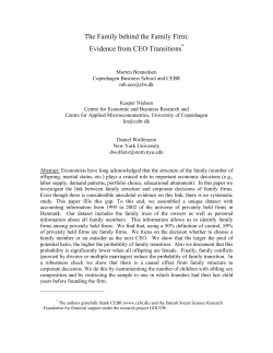 The Family behind the Family Firm: Evidence from CEO Transitions*