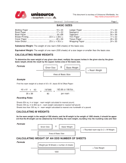 CALCULATING REAM WEIGHTS