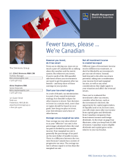 Fewer Taxes Please - RBC Wealth Management