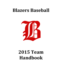 Blazers Baseball 2015 Team Handbook