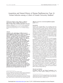 Acquisition and Natural History of Human Papillomavirus Type 16