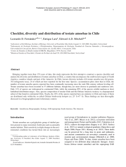 Checklist, diversity and distribution of testate amoebae