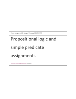 Propositional logic and simple predicate assignments
