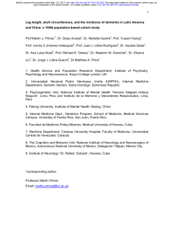 Leg Length, Skull Circumference, And The Incidence Of