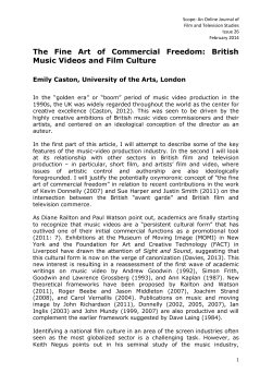 The Fine Art of Commercial Freedom: British Music Videos and Film