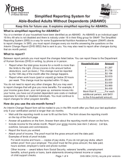 Simplified Change Report For Supplemental Nutrition Assistance