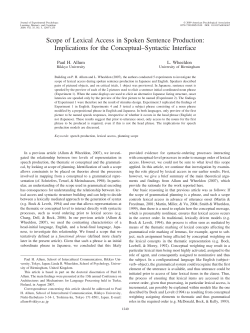 Scope of Lexical Access in Spoken Sentence Production