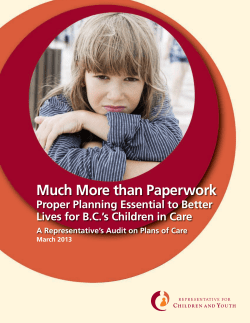 Much More than Paperwork - Representative for Children and Youth