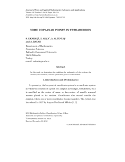some coplanar points in tetrahedron
