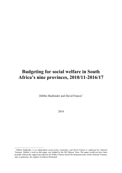 Budgeting for social welfare in South Africa`s nine provinces, 2010