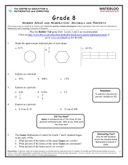 Decimals and Percents