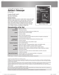 Galileo`s Telescope - Houghton Mifflin Harcourt