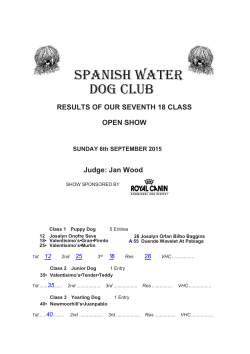 SWDC Show Results 2015 - Spanish Water Dog Club