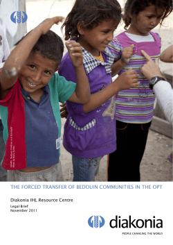 The forced Transfer of Bedouin communiTies in The oPT
