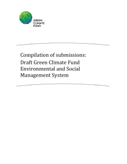 Compilation of submissions: Draft Green Climate Fund