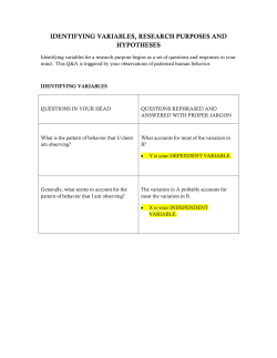 identifying variables, research purposes and hypotheses