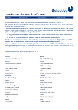 list of approved regulated stock exchanges
