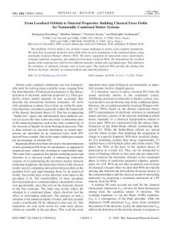 From Localized Orbitals to Material Properties: Building